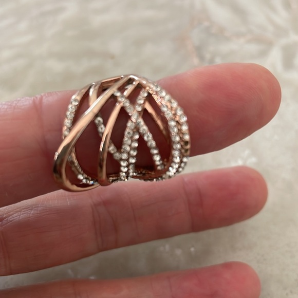 Small bracelet & ring size 6 missing stones gold tone infinity weave vintage - Picture 5 of 10